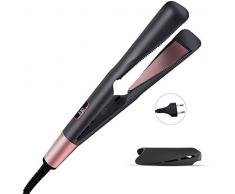 Olaney Haarglätter 2-in-1 Curl&Straight, geschwungene Stylingplatten zum Glätten, Locken & Wellen Glätteisen & Lockenstab (LCD Display + 13 Temperatureinstellungen 100-230°), Fahrenheit und Celsius