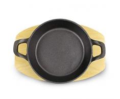 FXXJ Mini Gusseisen, Look Melamin Serviertopf mit Griffen, 18 cm - Runde Gratinform,Withtray