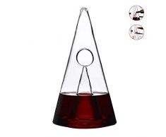 HnF Pyramidenform Weinkaraffe Belüfter mit breiter Basis für lebendige Belüftung, rutschfeste Elegante Kristallkaraffe für Liquor Scotch Vodka oder Wein