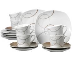 Ritzenhoff & Breker Kaffeeservice Alina Marron, 18-teilig, Porzellangeschirr