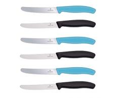 6 Stück Victorinox Tafelmesser Tischmesser Brotzeitmeser Sonderedition Karbikblau / Schwarz