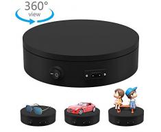 Drehteller Elektrisch, Yuanj Professioneller Elektrischer Drehteller, 360 Grad Drehbar, für Schmuck Display, Shop Ausstellungsstand, Fotografie, Hochzeitstorte Zeigen (20CM, Schwarz)