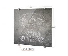 Küchenrückwand aus Glas inkl. Befestigungsmaterial Buon Apetito Kanne Steinmauer (60x60cm)