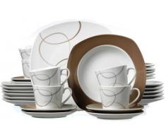 Ritzenhoff & Breker Kombiservice Alina Marron, 30-teilig, Porzellangeschirr