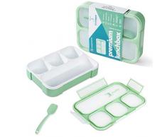 FITPREP® Lunchbox Meal Prep Bento Brotdose - 1 Stück - 4 Fächer - Dicht - BPA frei- für Kinder & Erwachsene inkl Ebook mit tollen Rezepten