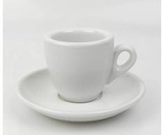 Moka Consorten Extra dickwandige Espressotassen | Tassenwand 8 mm | Füllmenge (bis zur Oberkante): 56 ml | weiß | 1 Tasse & 1 Untertasse