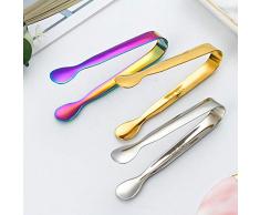 Piner Food EIS Clip 304 Edelstahl Kaffee Candy Zuckerzange Werkzeug Langlebig Tragbar Grill Grill Clip Bar Bäckerei Küchenbedarf, Regenbogen