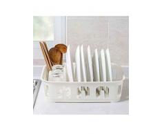 Y56 Abtropfgitter Abtropfgestell mit Wanne ca. 35 x 28.5 x 11cm Abtropfgestelle Abtropfständer Abtropfschale Abtropfgitter Geschirrkorb (White, 35 x 28.5 x 11cm)