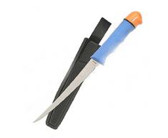 Fury Skipper Filet Knife, Blue Polycarbonate Handle with Orange Tip, 12.25-Inch