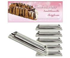 Cannoli Backform 6er Set Edelstahl (126 mm x 23 mm) Traditionelle Backform