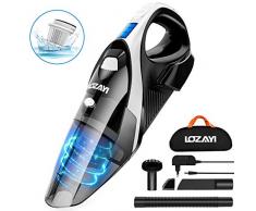 Handstaubsauger, Akku Handstaubsauger Nass/Trocken Staubsauger 7000PA 2600mAh für Auto und Haus mit LED-Licht und Waschbarer Edelstahl Filter Kabellos [Energieklasse A+]