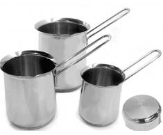 Weis Aufschäumbecher 0,2 l mit Sandwichboden, Edelstahl, Silber, 6.3 x 6.3 x 7.5 cm