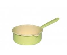 Riess - Stielkasserolle - Kasserolle - Stieltopf - mit großem Ausguß - Emaille - gelb Ø 16cm - 1 Liter