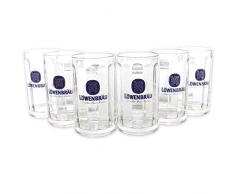 Löwenbräu Gläser 6x0,5l Exklusiv Glückauf Seidel Bier-Glas ~mn 412 7i2r