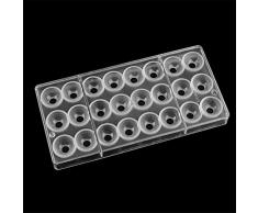 VAK beidseitig 24 Mulden Ball Form Pralinenform Polycarbonat quadratisch Candy Tablett Jelly Form Hard spritzgegossener PC Schokolade Backformen Bakeware Pfanne – 27,5 x 13,5 x 4,7 cm