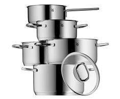 WMF Intension Topfset 5-teilig, Cromargan Edelstahl poliert, Töpfe mit Glasdeckel, Induktionstöpfe, Topf Induktion, unbeschichtet