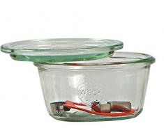 Weck Einmachgläser mit 100 mm Deckel, 370 ml, inklusive Dichtungen und Klammern, Packung mit 6 Stück, aus Glas, transparent