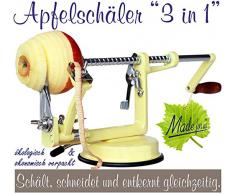 Made for us Profi Alu- Apfelschäler Apfelschneider Apfelentkerner Schälmaschine, in Vanilla-Gelb, original