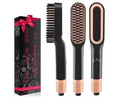 Bartglätter Haarglätter Kamm für Männer Schnelle Bart, 3 in 1 Multifunktionale Elektrischer Haarglätter Bürste, 3 Temperatureinstellungen, Bartglätteisen für den Heim- und Reisegebrauch