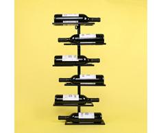 CDBL Weinregale Rotwein Rack Eisen Wein Rack Wand Wein Rack Wand Racking Wein Bar Wein Rack Wand Wein Rack Kreative Waffel Eisen Weine Stemware Racks (Farbe : Schwarz, größe : 35 * 65cm)