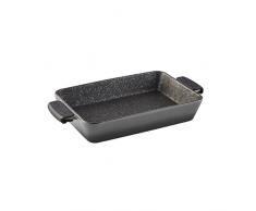 axentia Auflaufform Sorrel in Blau - Lasagneform 37cm - Ofenform antihaftbeschichtet - Keramikform backofengeeignet - Gratinform mit abnehmbaren Silikongriffen - Backform weiße Punkte - Küchen-Zubehör