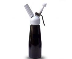 Dongbin Professionelle 500 ML Schlagsahnespender Aluminium Creme Whipper Mit 3 Dekorieren Tipps Düsen Reinigungsbürste Dessert Werkzeug, Rot,Schwarz