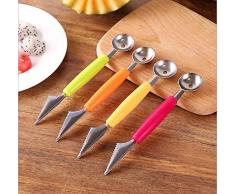 Uteruik Doppelende Melonenschaufel, Obstlöffel, Grün, 1 Stück