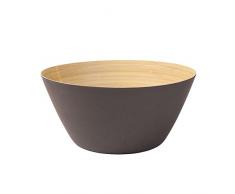 BIOZOYG Premium Bambusschale schwarz anthrazit rund 25,5 cm | Bambus Geschirr Schüssel Müslischale Obstschale Holzschale Salatschüssel Dekoschale Suppenschale Servierschüssel Salatschale