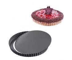 meleg otthon Tarteform,Quicheform 28cm,Non-Stick Mit Hebeboden Torte Baking Pan,Obstkuchenform und Backform
