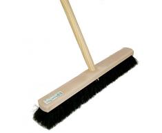 Naturhaar Rosshaarbesen Saalbesen BawiTec Zimmerbesen Rosshaar-Besen Stiel Stielloch Holzstiel (Besen 60cm / Stiel 140cm)