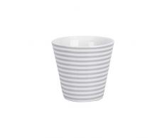 Krasilnikoff - Espressotasse, Espressobecher - Nadelstreifen - weiß, grau - Höhe: 6 cm - ca. 90 ml - Porzellan
