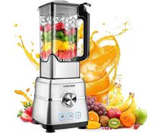 Standmixer Smoothie Maker, COOCHEER 2000W Glas Mixer, 25000 U/min Professioneller Shakes Blender, Mühle und Eisbrecher, mit Geschwindigkeitsregelung, 2L BPA Free Tritan Pitcher