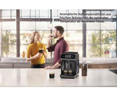 Philips 2200 Serie EP2220/10 Kaffeevollautomat, 2 Kaffeespezialitäten, Schwarz/Schwarz-gebürstet