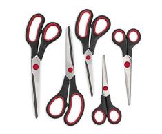 Iindes Scheren Set Basteln Titan Klingen Soft Comfort-Grip Griffe Mehrzweckscheren für Büro, Schule und Haushalt. 5er-Set