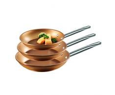 Copper Star, 3-teiliges Pfannen-Set Ø 20/24/28, mit echten Kupferpartikeln, induktionsgeeignet