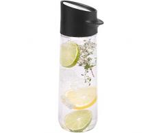 WMF Nuro Wasserkaraffe 1,0l, Höhe 29,7 cm, Glas-Karaffe, CloseUp-Verschluss, schwarz