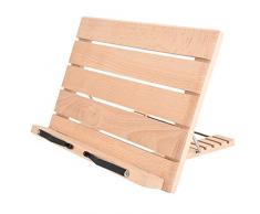 GOTOTOP Buchständer, 5 Stufen verstellbar Kochbuchhalter aus Holz und Metall, Faltbares Kochbuchständer, 32 * 22 * 2 cm