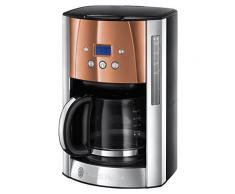 Russell Hobbs Digitale Kaffeemaschine Luna Edelstahl/Kupfer, programmierbarer Timer, bis 12 Tassen, 1,5l Glaskanne, Warmhalteplatte, Abschaltautomatik, 1000W, Filterkaffeemaschine 24320-56
