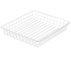 Gedotec Einhängeboden 500 mm Einhängekorb Küchen-Schränke mit Gleitschiene - H9965 | Drahtkorb für 50er Korpusbreite | Stahl weiß beschichtet | 1 Set