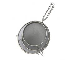 3 tlg. Edelstahl Ø15 - Ø18 - Ø20cm Küchensieb mit je 2 Aflagebügel, Abtropfsieb, Passiersieb, Mehlsieb, Durchschlag Set