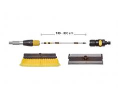 YACHTICON Waschbürsten Set Nr. 2 - Alu Teleskop Waschbürste 130-300cm & Ersatz Bürstenkopf mit Schwamm & Abzieher
