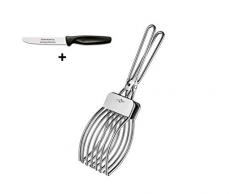 Küchenprofi Tranchierzange Bratenzange / Schneidhilfe, Edelstahl + Edelstahlstyling Universalmesser im Set