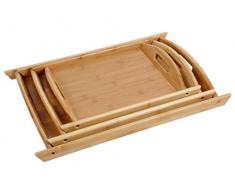 Alsino Holztablett Bambustablett Serviertablett Frühstückstablett Deko Tablett, wählen:3-er Set Tablett 1-3