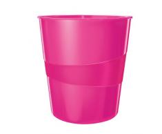 Leitz Papierkorb, 15 Liter, Kunststoff, Pink Metallic, WOW, 52781023