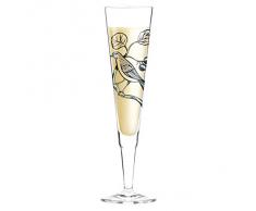 RITZENHOFF White Label Champagnerglas von Olaf Hajek, aus Kristallglas, 200 ml, mit edlen Platinanteilen, inkl. Stoffserviette