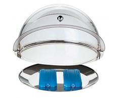 Thermo-Set aus SAN Kunststoff & Edelstahl 18/0, 5-teilig: 1 Tablett tief + 1 Tablett flach + 2 Kühlakkus + 1 Rolltophaube/Ø 38 cm, Höhe: 24 cm | SUN (A1 - Thermo-Set)