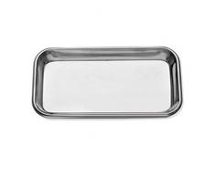 Scenstar Tablett Edelstahl Instrumententablett, Rechteckig-Dental Edelstahl Medical Tablett Lab Instrument,215x105x20mm