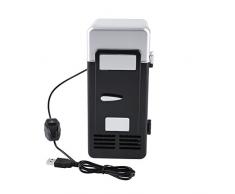 Fdit Mini USB Kühlschrank Auto Portable Bier Getränk´Bier Kühler oder Wärmer Laptop PC Auto Kühlschrank(Schwarz)