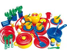 Dantoy A/S 8999 - Geschirrset mit Tablett, Kunstoff, 57-teilig