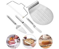 Kuchenheber Set, Queta Tortenheber Set Torten Set inkl, 2 Spatula, Pizzaschaufel, Kuchenheber, Tortenbodenteiler, Backen DIY für Kuchen, Pizza, Kuchen, Desserts und Kuchen Dekorieren